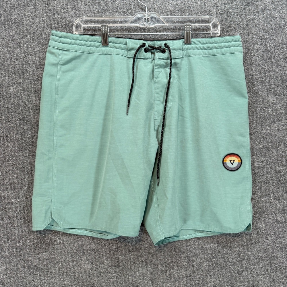 Vissla Board Shorts Mens 36 Seafoam Green Upcycle Coconut Stretch Swim Trunks